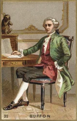 Portret Georgesa Louisa Leclerca, hrabiego Buffon (1707 - 1788), francuskiego przyrodnika i pisarza. Chromolitografia XIX wiek.