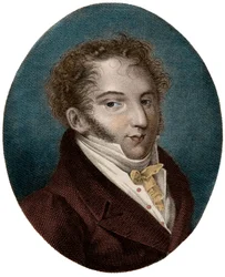 Portret Gioachino (Gioacchino) Rossiniego (1792-1868), kompozytor włoski -