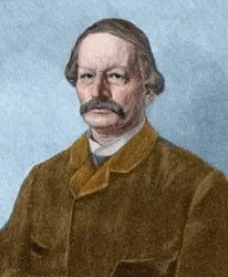 Portret Gustava Freytaga (1816-1895), niemieckiego pisarza.