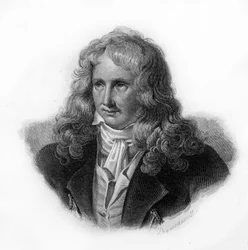 Portret Henri Bernardina de Saint Pierre (Saint-Pierre lub St-Pierre), francuskiego pisarza (1737-1814), rycina z XIX wieku.
