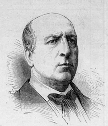 Portret Henri Maubanta (1821-1908), francuskiego komika, członka Komedii Francuskiej. Grawer w „”Le Monde Illustré””n¡1168 z dnia 16 sierpnia 1879 r.