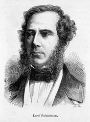 Portret Henryka Temple, wicehrabiego Lorda Palmerstona (1784 - 1865) Brytyjski polityk. Grawerowanie XIX wieku