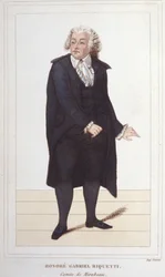 Portret Honore Gabriela (Honore-Gabriel) Riqueti, hrabiego Mirabeau (1749-1791), francuskiego polityka. grawerunek z 1830 r