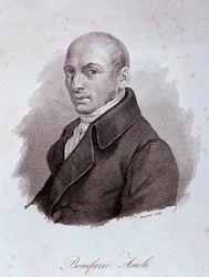 Portret włoskiego kompozytora Bonifazio Asioli (1769-1832) Grawer. 19 wiek. Mediolan, biblioteka konserwatorium