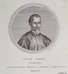 Portret włoskiego kompozytora Felice Anerio (Grawerowanie