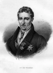 Portret Jeana Baptiste (Jean-Baptiste) hrabiego de Villele, francuskiego polityka (1773 - 1854)