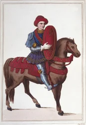 Portret Jeana Potona, lorda Xaintrailles lub Saintrailles Maréchal we Francji (ok. 1400-1461) Był jednym z towarzyszy Joanny d