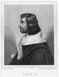 Portret Jana II Dobrego (1319 - 1364), króla Francji - w „Histoire des Français” Lavallée, rycina, sd.