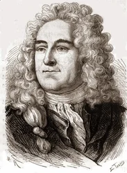 Portret Johna Law (1671-1729), Scottish Financial, który spowodował bankructwo w 1720 roku (zdarzenie Quincampoix Street)