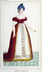 Portret Laetitii Bonaparte (Letizia Maria Ramolino) (1750-1836), matki Napoleona I. Rycina XIX w.