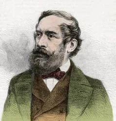 Portret Lajosa Kossutha (1802-1894), węgierskiego polityka - Rycina z „Świata sławnego”