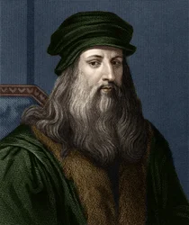 Portret Leonarda da Vinci (1452-1519), włoskiego malarza.