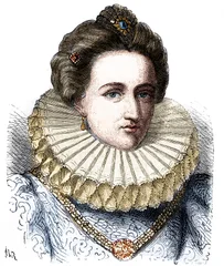 Portret Leonory Dori (lub Dosi) zwanej Galigai, marszałka Kotwicy (1568-1617). Nosi truskawkowy kołnierzyk - w „Histoire de France populaire” Henri Martin