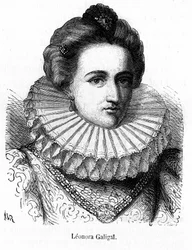 Portret Leonory Dori (lub Dosi) zwanej Galigai, marszałka Anchre (1568-1617), powierniczki Marii de Medici - w „Histoire de France populaire”” Henri Martin, sd. 19 wiek.