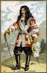 Portret Ludwika II Burbon, 4. księcia Condé (Bourbon-Conde), znanego jako Wielki Condé (1621-1686). Chromolitografia XIX wieku.