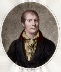 Portret Louisa Spohra (1784 - 1859), francuskiego muzyka. Rycina XIX wieku. Prywatna kolekcja.