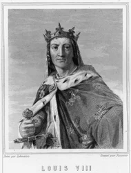 Portret Ludwika VIII (1187 - 1226), króla Francji - w „Histoire des Français” Lavallée, rycina, sd.