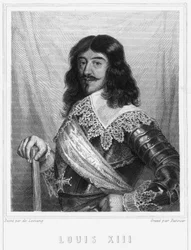 Portret Ludwika XIII (1601 - 1643), króla Francji - w „Histoire des Français” Lavallée, rycina, sd.