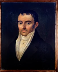 Portret Ludovico (Lodovico) Antonio Brizzi (1766-1837) włoskiego muzyka Anonimowe malowanie. 19 wiek. Bolonia, obywatelskie muzeum bibliograficzne