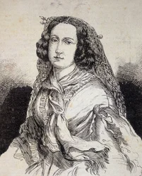 Portret Madame Marceline Desbordes-Valmore (Desbordes Valmore) (1786 - 1859), francuskiej pisarki - w „” Les Contemporains””, b.d. koniec XIX wieku.