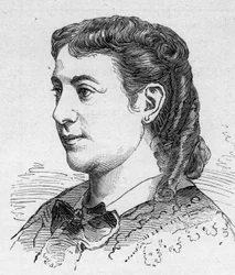 Portret Madeleine Brohan (1833-1900), francuskiej komiczki, członka Comedie Francaise Engraving in „” Le Monde Illustré””” n¡1168 z 16 sierpnia