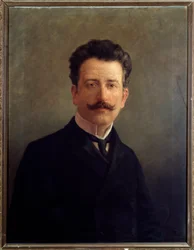 Portret Marco Enrico Bossiego, włoskiego kompozytora i organisty, ok. 1900 r. (obraz)