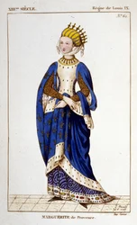 Portret Marguerite de Provence (1221 - 1295), królowej Francji.
