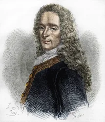Portret Marie-François Arouet de Voltaire (1695-1778), francuskiej pisarki.