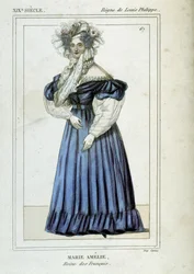 Portret Marie Amelie de Bourbon (1782 - 1866), królowej Francuzów, żony Ludwika Filipa I.