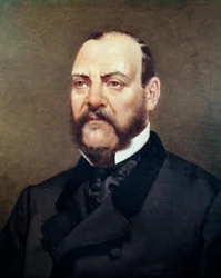 Portret meksykańskiego polityka Ignacio Comonforta (1812-1863) Anonimowe malowanie - XIX-wieczne miasto Meksyk, Narodowe Muzeum Historyczne, Chateau de Chapultepec