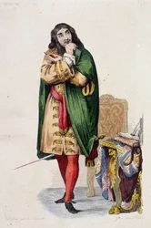 Portret Moliera - w „” Le Plutarque francais”” wyd. Mennechet, tom. 5