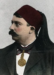 Portret Naceur Bey (Mohamed el-Naceur Bey) (1855-1922) bey of Tunis (Muhammad V an-Nasir Husainid Bey of Tunis) Chromolitografia z początku XX wieku