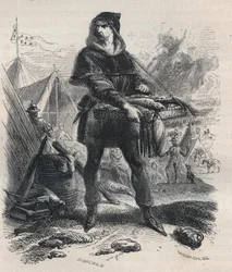 Portret Nicolaasa Zannekina (? -1328), flamandzkiego chłopa i przywódcy powstania chłopskiego we Flandrii (1325-1328) - Nicolaas Zannekin, zwany także Nicolas Zanekin lub Zannequin, trybun i flamandzki awanturnik, przywódca powstania chłopskiego przeciwko
