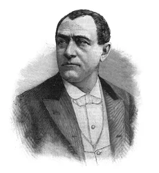 Portret Paulusa (Jean Paul (Jean-Paul) Habans) Francuski śpiewak (1845-1908) - Rycina z końca XIX wieku