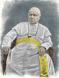 Portret Piusa IX (1792 - 1878), 253. papieża (1846 - 1878).