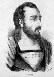 Portret Prospera Barthelemy Enfantina (1796-1864), francuskiego inżyniera i socjalisty, propagatora Saint Simonism (Saint Simonism).