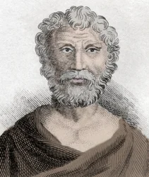 Portret Kwintusa Juniusa Rusticusa (ok. 100-ok. 170), filozofa stoickiego. Rycina XIX wieku.