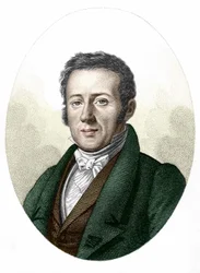 Portret René Primrose Lesson (1794-1849), przyrodnika i biologa.