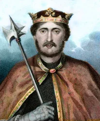 Portret Ryszarda I (1157-1199), króla Anglii, zwanego także Ryszardem Lwie Serce - Portret Ryszarda Lwie Serce - Rycina, XIX wiek