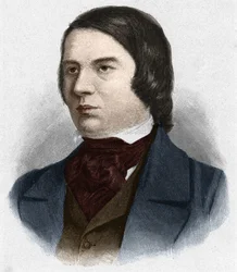 Portret Roberta Schumanna (1810-1856), niemieckiego kompozytora. na podstawie rysunku Mengla.