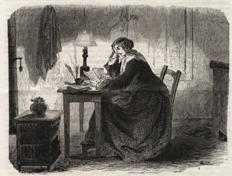 Portret Marie-Sophie Germain (1776-1831), francuskiej matematyczki, fizyczki i filozofki - rycina, 1860