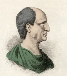 Portret Temistoklesa (grecki Temistokles), męża stanu i ateńskiego generała (525-460 pne). Rycina XIX wieku.