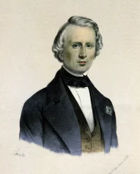 Portret Urbaina Jeana Josepha Le Verriera lub (Leverriera), francuskiego matematyka i astronoma (1811-1877). Jest pierwszym obserwatorem planety Neptun.