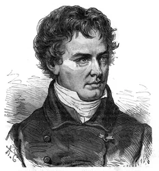 Portret Victora Jacquemonta (1801 - 1832), francuskiego botanika i podróżnika - Rycina w „Malowniczej historii wielkich podróży w XIX wieku””. 1877