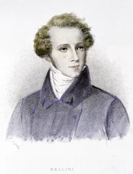 Portret Vincenzo Belliniego, włoskiego kompozytora (1801-1835) - grawer