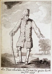 Portret Woltera (1694-1778), francuskiego pisarza i filozofa, w podeszłym wieku.