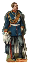 Portret cesarza Wilhelma II Niemiec (1859-1941). Późna chromolitografia XIX wieku. Prywatna kolekcja