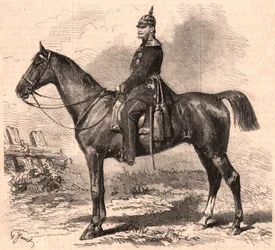 Portret Wilhelma I w mundurze na koniu