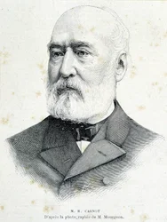 Portret francuskiego polityka Lazare Hippolyte Carnot (1801 - 1888). Grawer na podstawie fotografii Mourgeona.