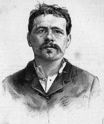Portret anarchisty François KOENIGSTEIN, znanego jako RAVACHOL (od imienia matki) (1859 - 1892).